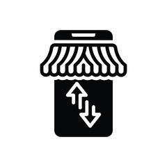 Black solid icon for buy sell 