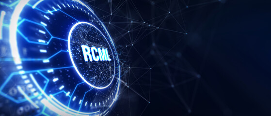 Robot Control Meta Language technology concept. RCML. 3d illustration