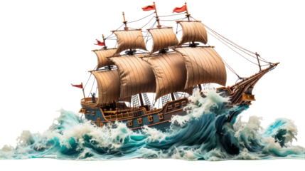 Sailing Ship Model in Rough Seas