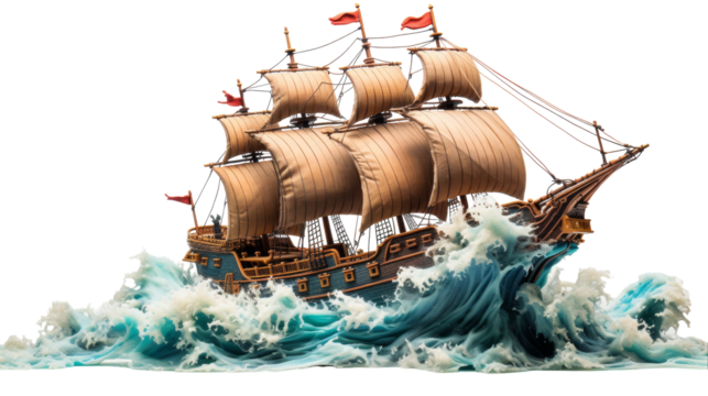 Sailing Ship Model in Rough Seas