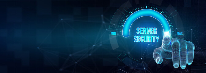 Cyber security data protection business technology privacy concept. Server security. 3d illustration