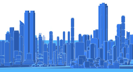 Obraz premium modern city panorama 3d illustration