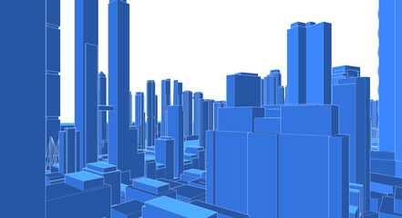  modern city panorama 3d illustration