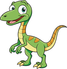 Fototapeta premium Happy Coelophysis Dinosaur Cartoon vector on a white background 