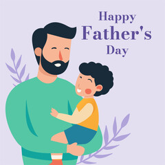 Father's day vector illustration, design element for greeting card, poster, banner and flyer. Happy Father's Day greeting card or banner