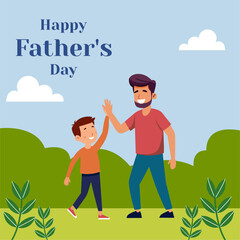 Father's day vector illustration, design element for greeting card, poster, banner and flyer. Happy Father's Day greeting card or banner