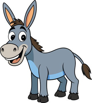 Funny donkey cartoon vector
