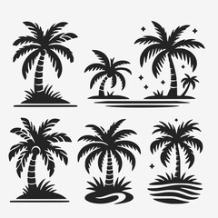 Palm Tree Set Vector Illustration for your tropical design 