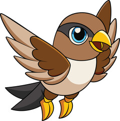 Falcon cartoon flying vector