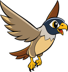 Falcon cartoon flying vector