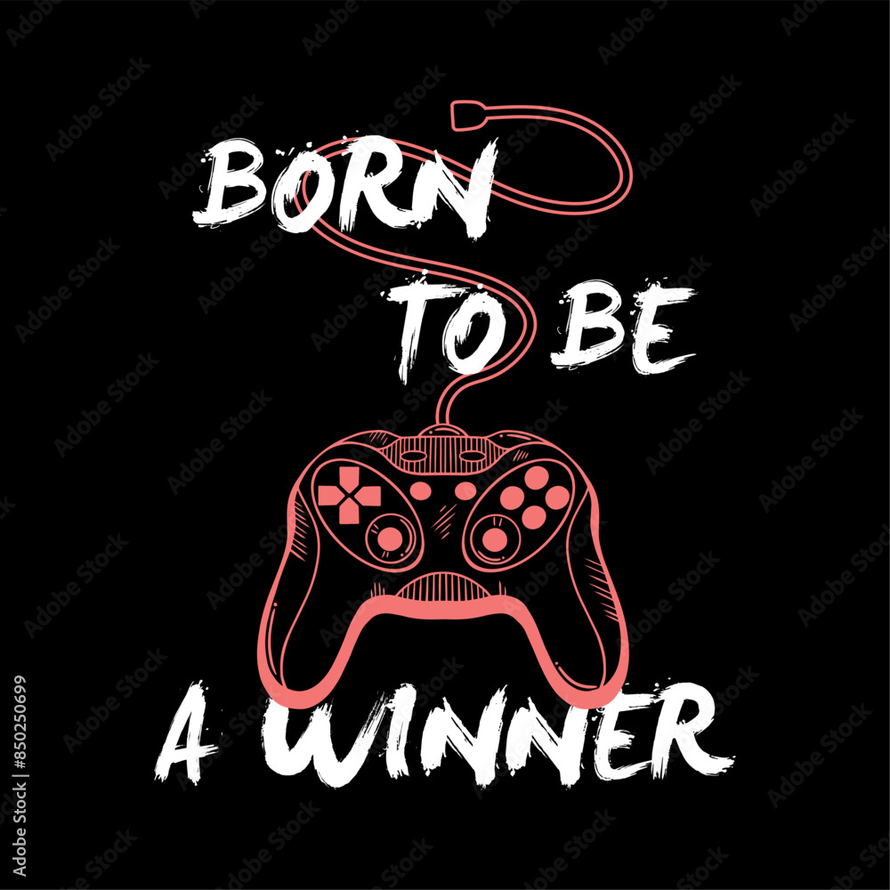 Aufkleber tee print design as vector with gamepad drawing