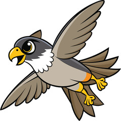 Falcon cartoon flying vector