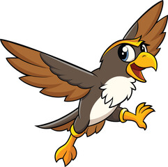 Falcon cartoon flying vector