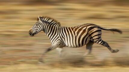 Fototapeta premium Zebras are African animals. They are black and white stripes. They eat grass. They live in groups. They are very fast.