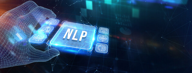 NLP Natural language processing AI Artificial intelligence. 3d illustration