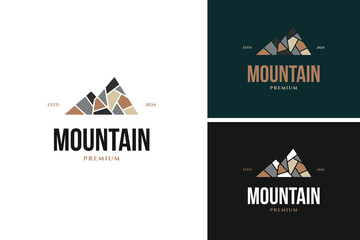 Rocks forming a mountain logo design template vector illustration idea