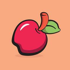 Apple Cartoon Art Vector for kids