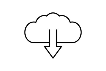 Cloud download upload icon. icon related to cloud computing. suitable for web site, app, user interfaces, printable etc. line icon style. simple vector design editable