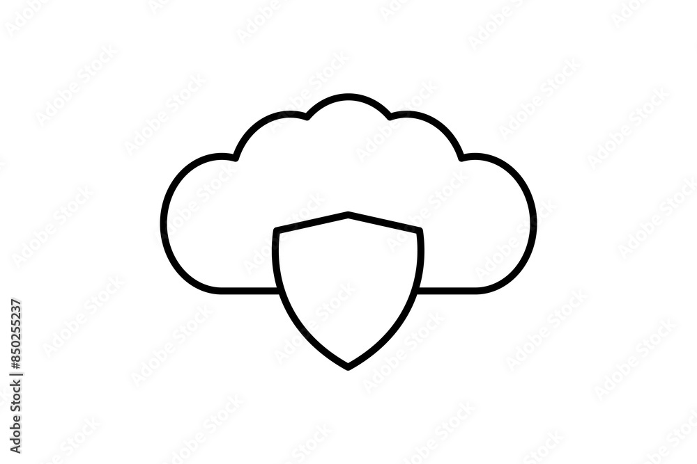Poster cloud security upload icon. icon related to cloud computing. suitable for web site, app, user interf