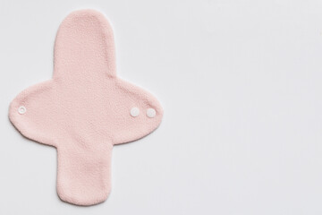 Eco-friendly reusable fabric women's pads. set of colorful bright reusable menstrual pads. zero waste woman periods concept top view with copy space