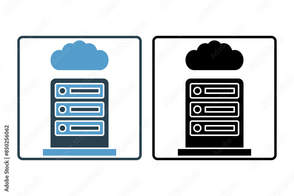 Poster cloud database icon. icon related to cloud computing. suitable for web site, app, user interfaces, p