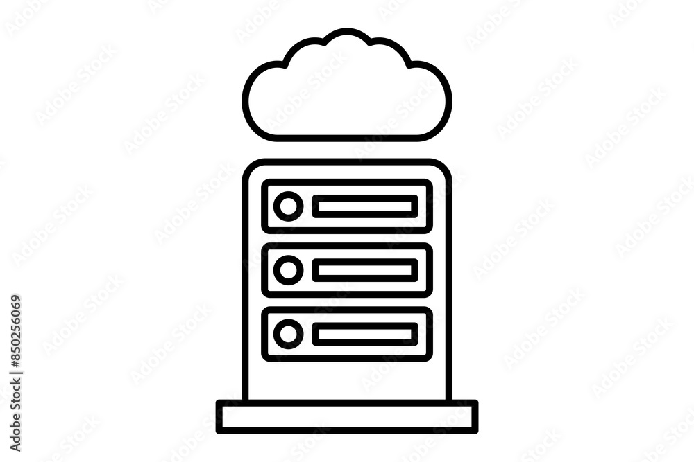 Poster cloud database icon. icon related to cloud computing. suitable for web site, app, user interfaces, p