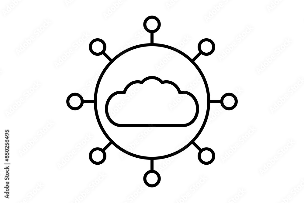 Poster cloud network icon. icon related to cloud computing. suitable for web site, app, user interfaces, pr
