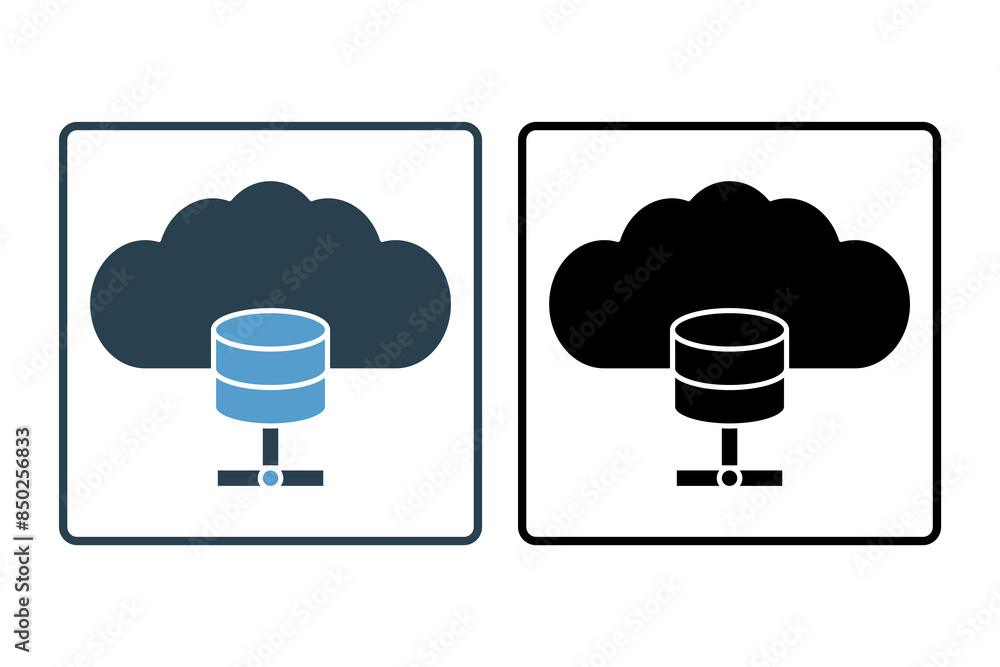Poster data center icon. icon related to cloud computing. suitable for web site, app, user interfaces, prin