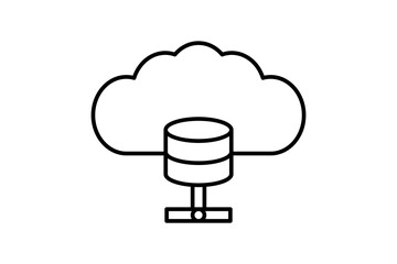 Data center icon. icon related to cloud computing. suitable for web site, app, user interfaces, printable etc. line icon style. simple vector design editable