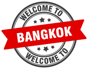 Welcome to Bangkok stamp. Bangkok round sign