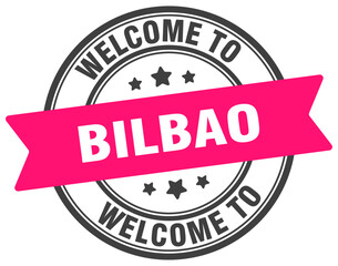 Welcome to Bilbao stamp. Bilbao round sign