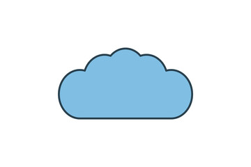 Cloud icon. icon related to cloud computing. suitable for web site, app, user interfaces, printable etc. flat line icon style. simple vector design editable
