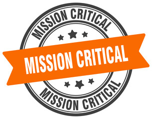 Fototapeta premium mission critical stamp. mission critical label on transparent background. round sign