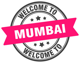 Welcome to Mumbai stamp. Mumbai round sign
