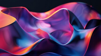 Fototapeta premium holo abstract 3D neat paper fold, isolated on black background, 4k, super realistic, high render