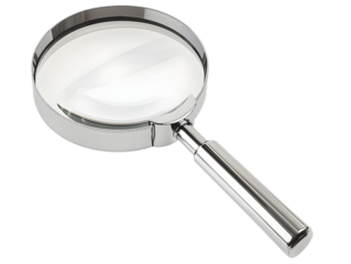A silver magnifying glass