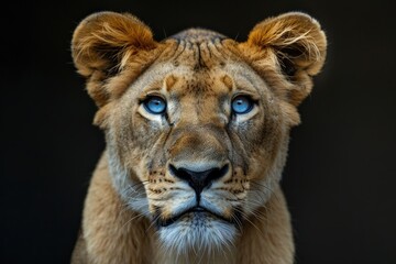 Lion and black background