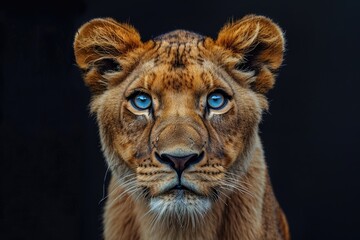 Obraz premium Lion and black background