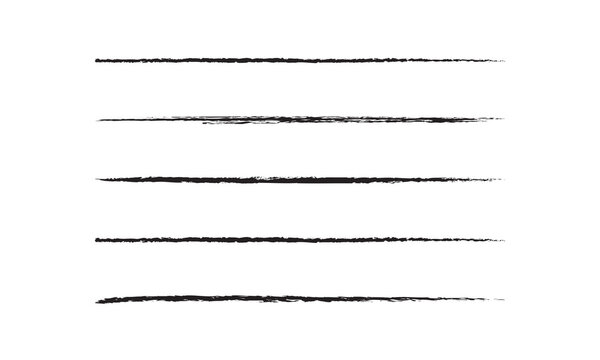 Brush line, charcoal scribble, chalk stroke, crayon mark, black pencil, pen marker, sketch graffiti, paint doodle vector set, grunge effect isolated on white background. Drawing ink illustration
