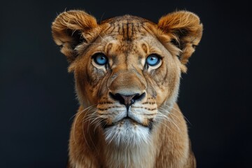 Fototapeta premium Lion and black background