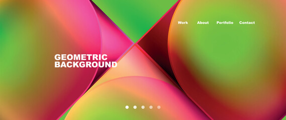 Bright colorful squares with round elements minimal geometric background. Vector Illustration For Wallpaper, Banner, Background, Card, Book Illustration, landing page