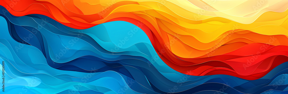 Poster abstract background with colorful waves and lines, creating an abstract pattern in the style of digi