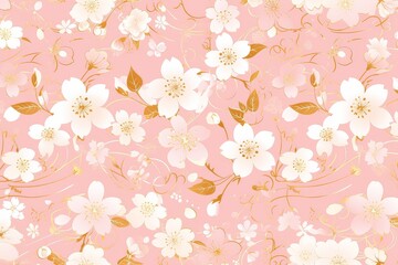 Tranquil Blossom Whirl: Seamless Pattern