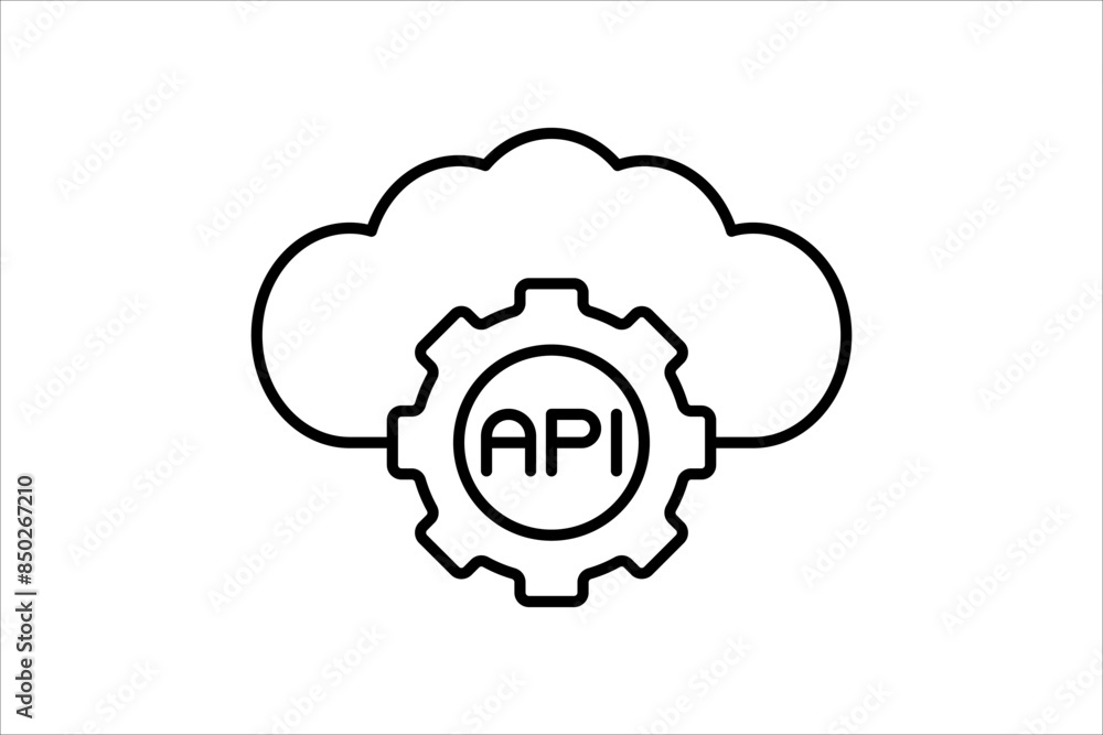 Poster api icon. icon related to cloud computing. suitable for web site, app, user interfaces, printable et