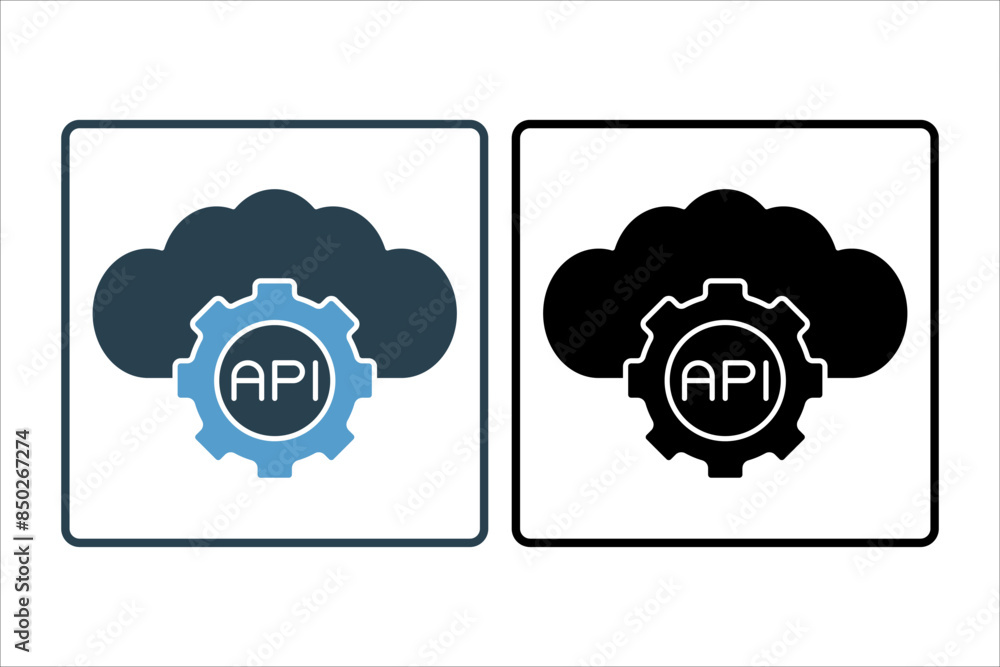 Poster api icon. icon related to cloud computing. suitable for web site, app, user interfaces, printable et