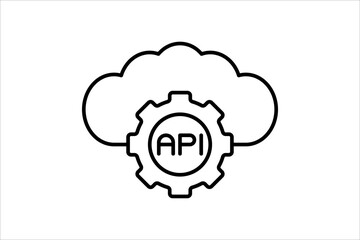 API icon. icon related to cloud computing. suitable for web site, app, user interfaces, printable etc. line icon style. simple vector design editable