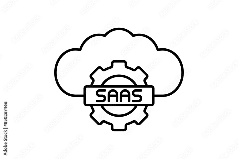 Poster saas icon. icon related to cloud computing. suitable for web site, app, user interfaces, printable e