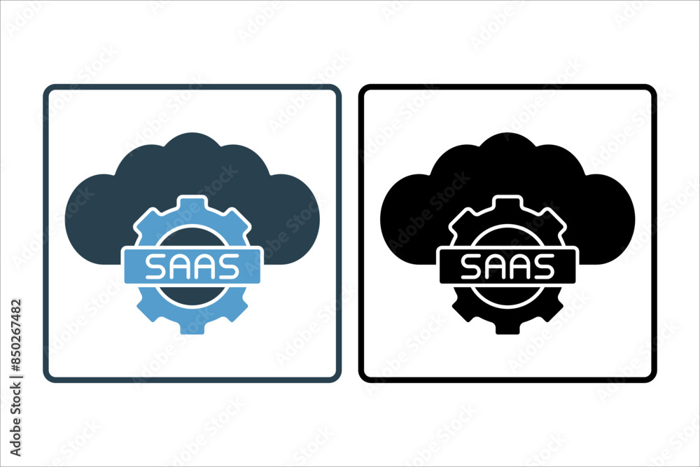 Poster saas icon. icon related to cloud computing. suitable for web site, app, user interfaces, printable e