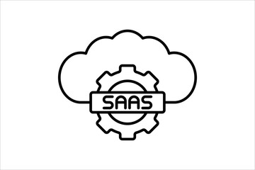 SaaS icon. icon related to cloud computing. suitable for web site, app, user interfaces, printable etc. line icon style. simple vector design editable