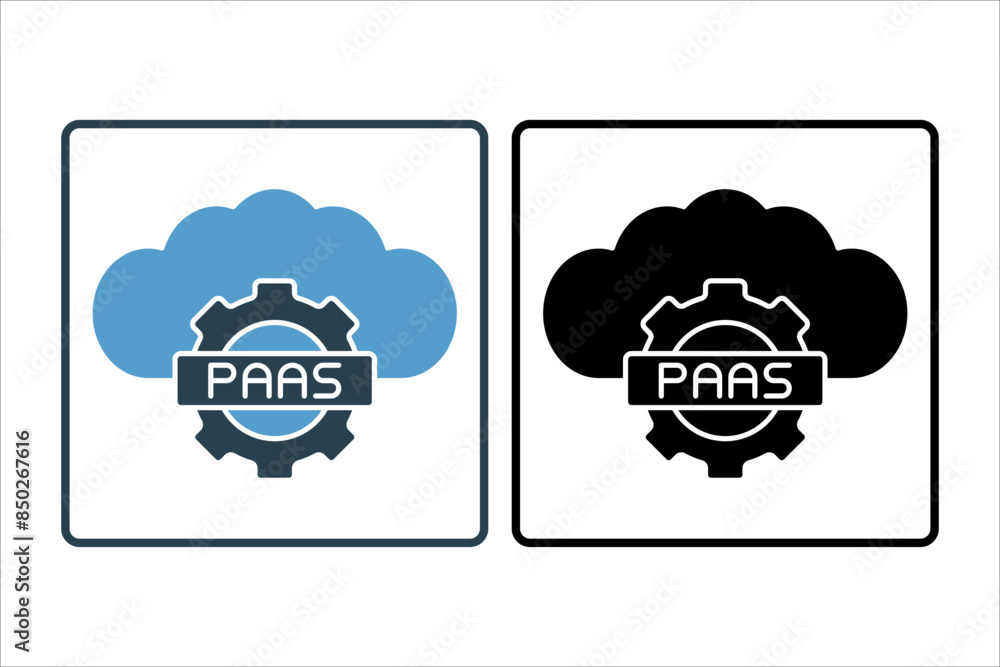 Poster paas icon. icon related to cloud computing. suitable for web site, app, user interfaces, printable e